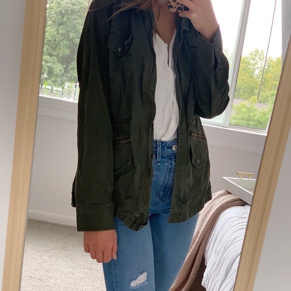 Olive Cargo Fall Jacket - Picture 6 of 8